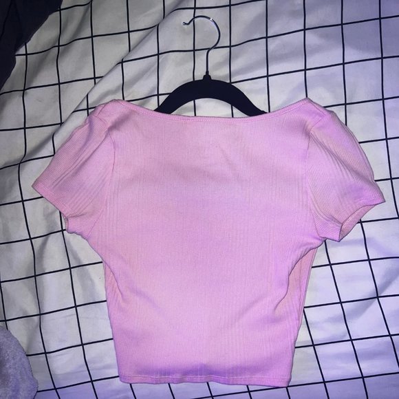 PacSun Basics Light Pink Low Cut Sweater Blouse XS - Picture 5 of 5